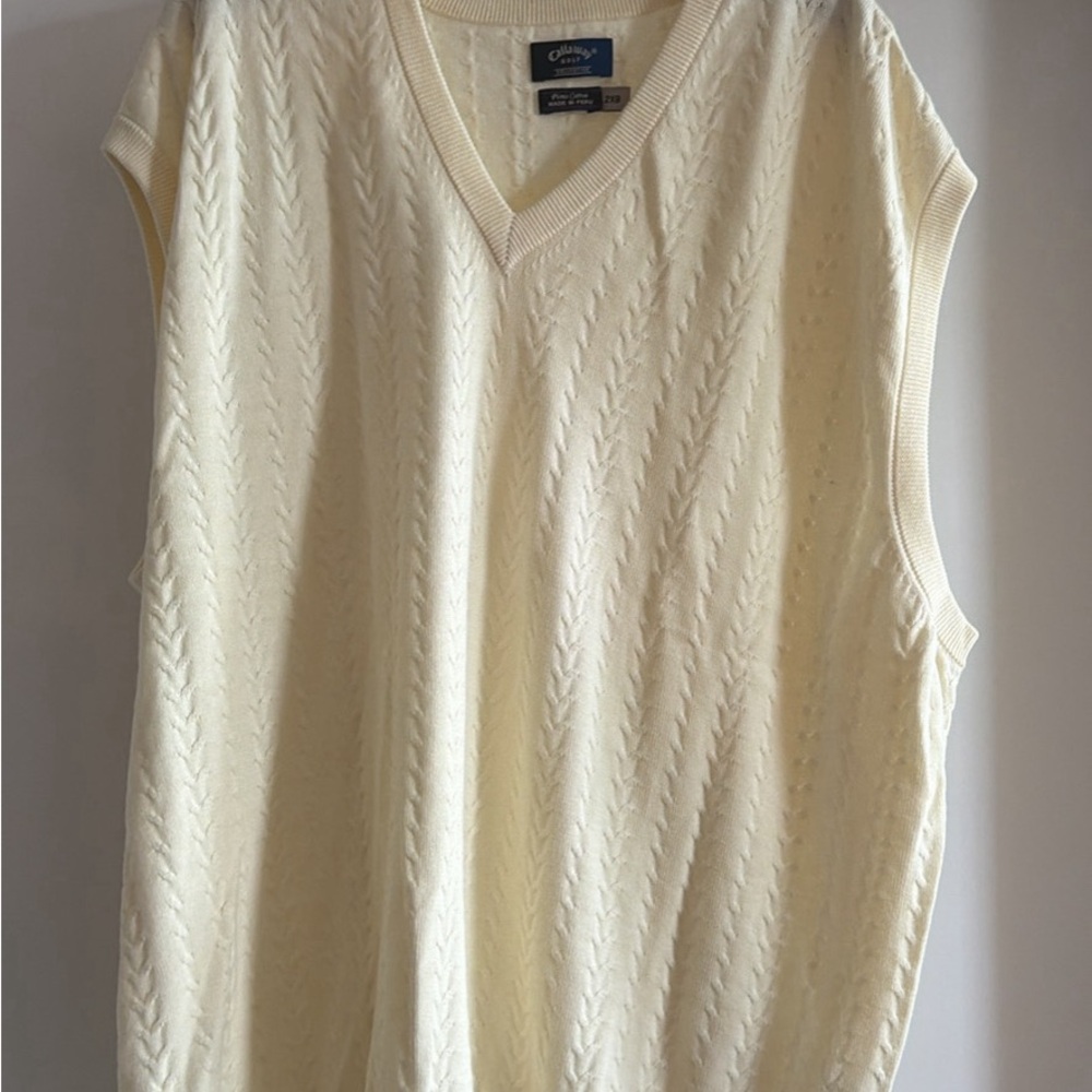 Chaps Ivory Cable Knit Sweater Vest